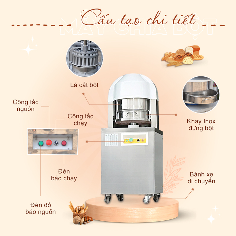 máy chia bột 36 phần