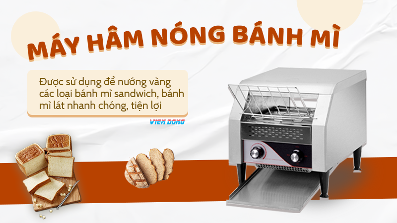 Máy hâm nóng bánh mì băng chuyền