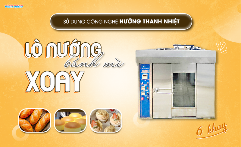 Lò nướng bánh mì xoay 6 khay