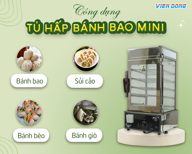 Tủ hấp bánh bao mini