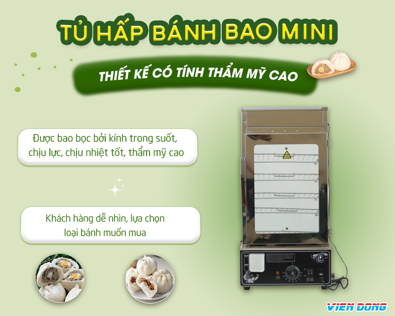 Tủ hấp bánh bao mini