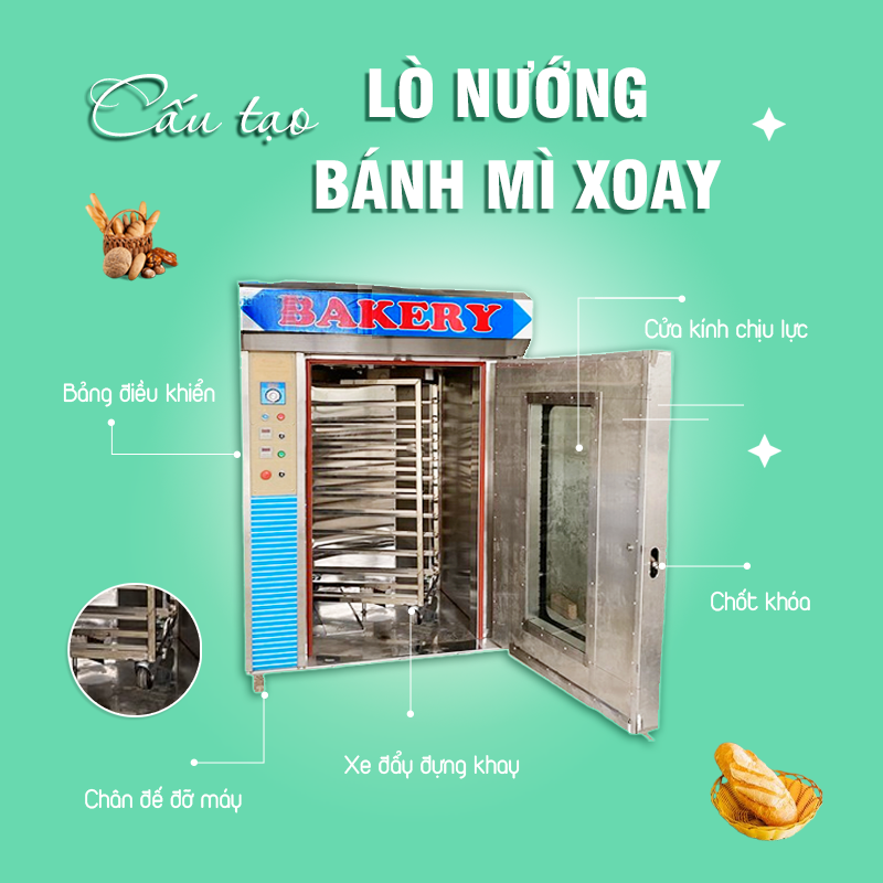 Lò nướng xoay 8 khay