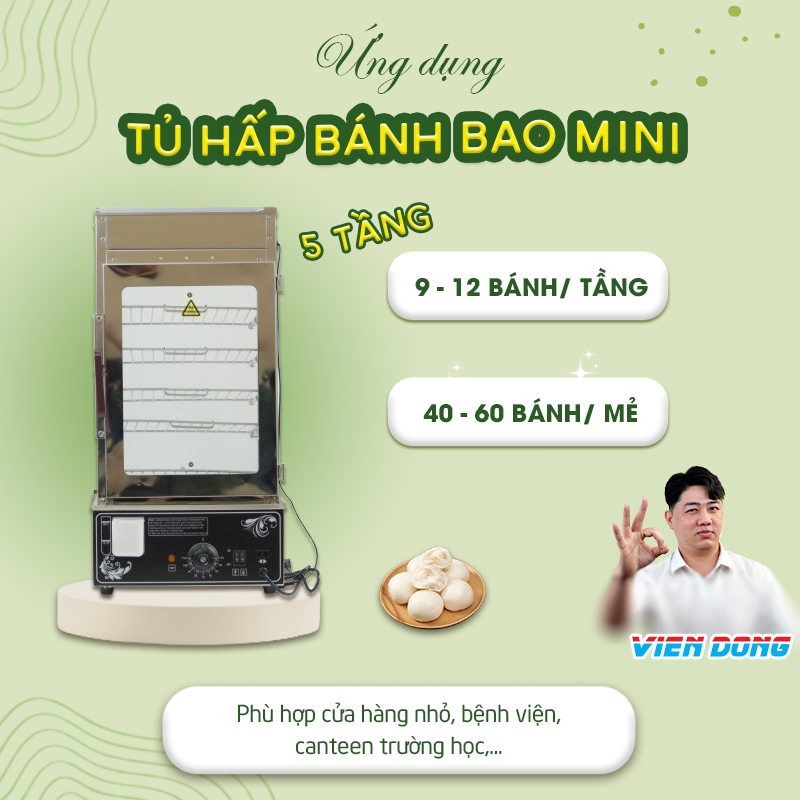 Tủ hấp bánh bao mini