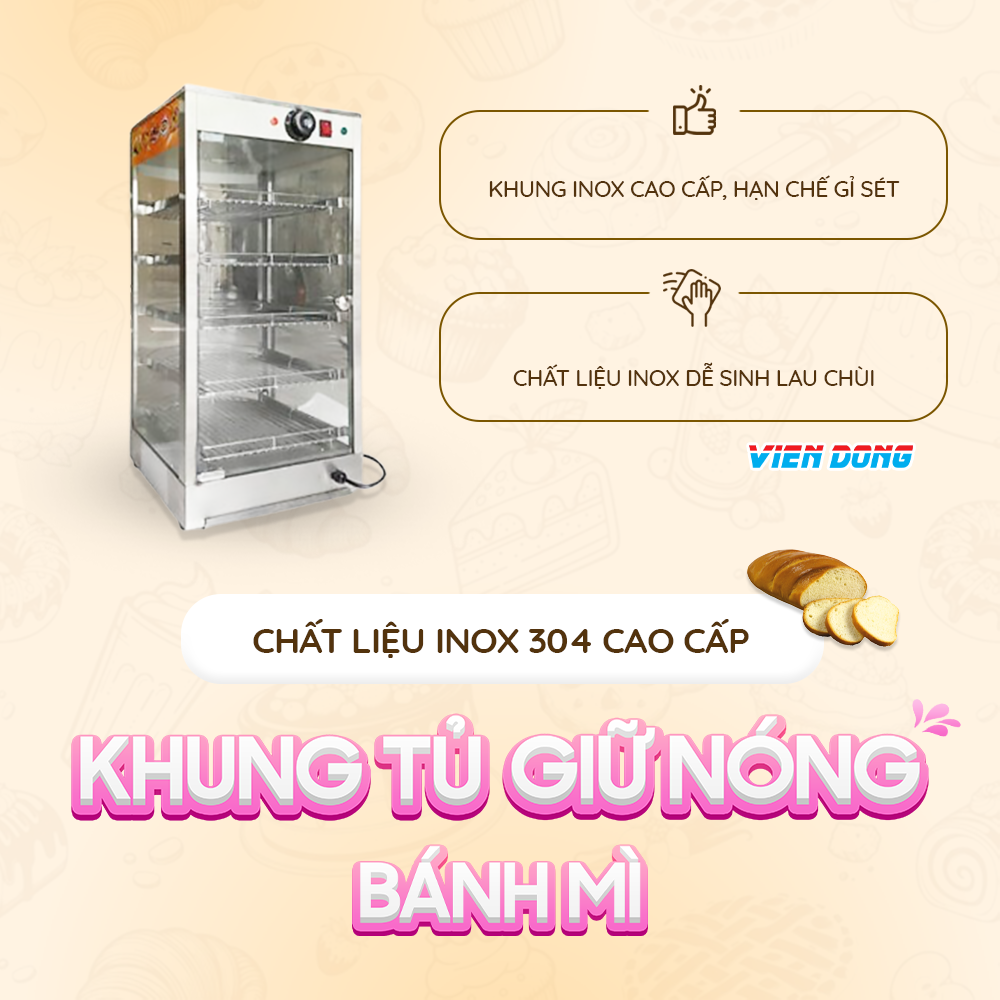 tủ giữ nóng bánh mì