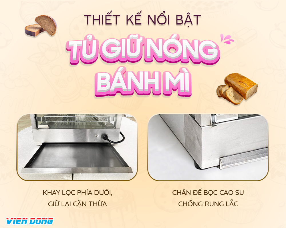 tủ giữ nóng bánh mì