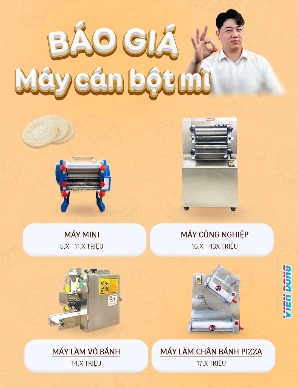 Máy cán bột mì