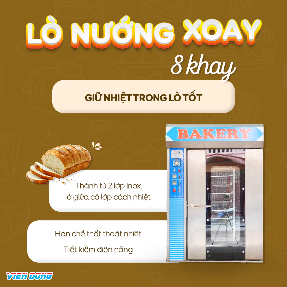 Lò nướng xoay 8 khay