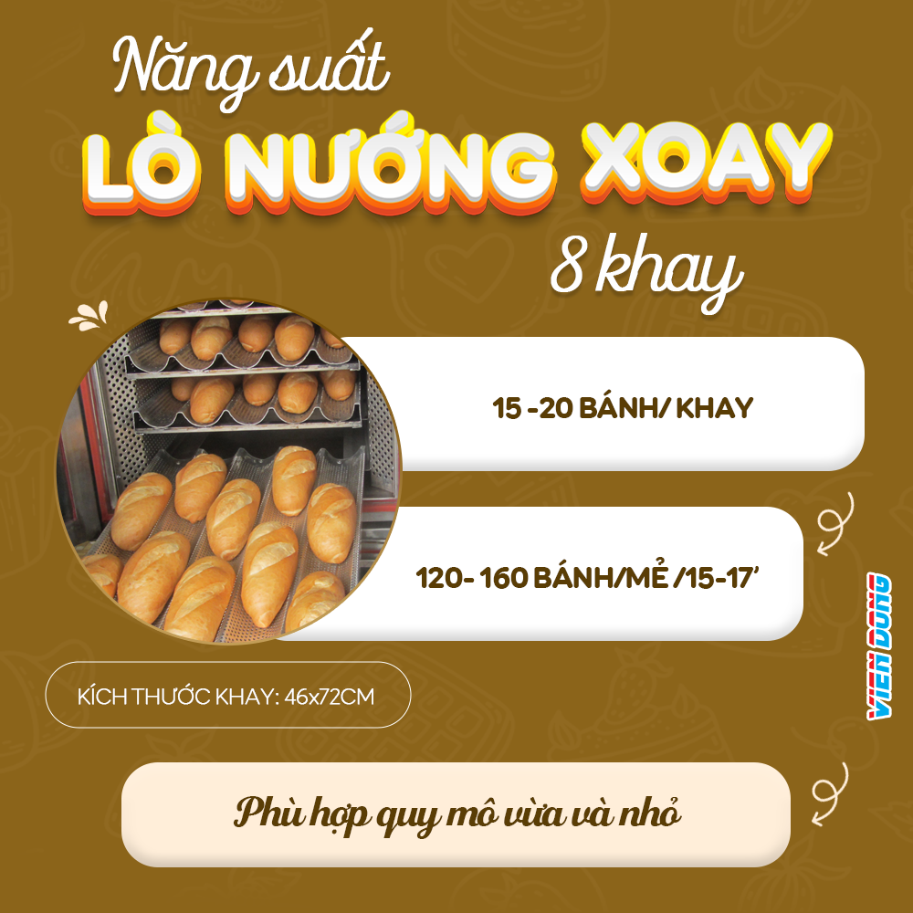 Lò nướng xoay 8 khay