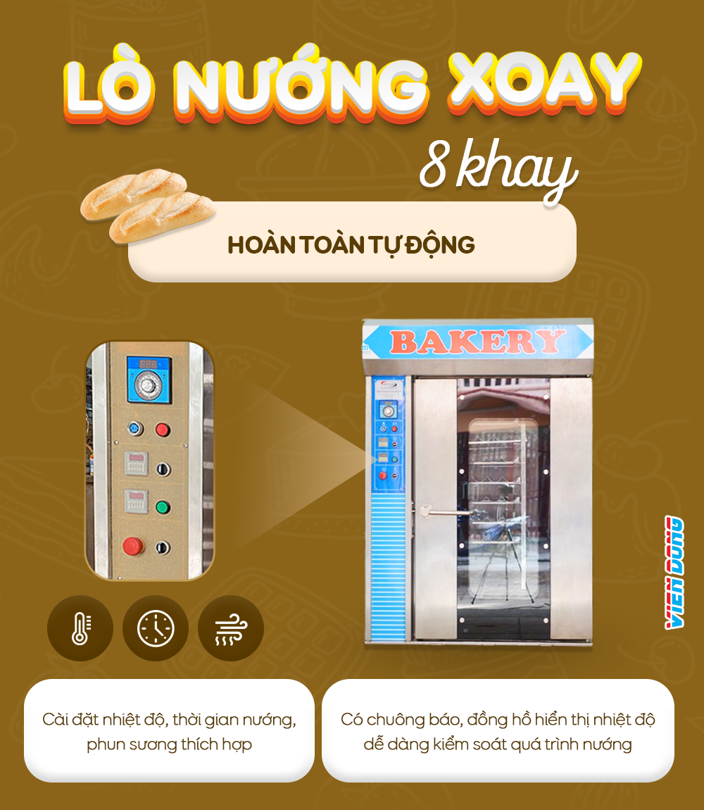 Lò nướng xoay 8 khay