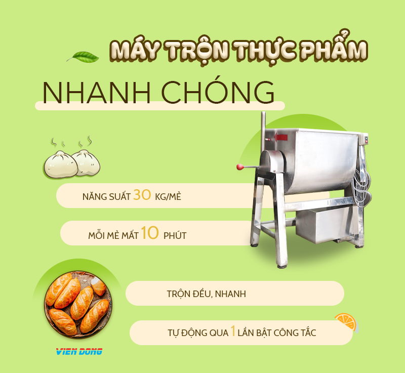 máy trộn bột nằm ngang