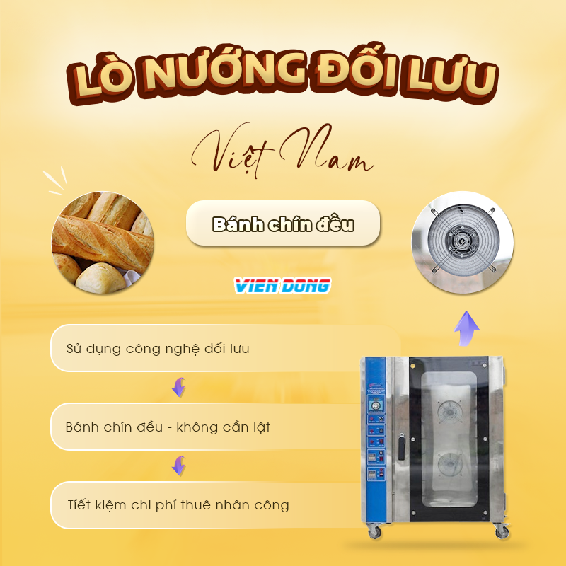 Lò nướng bánh mì đối lưu 10 khay Việt Nam