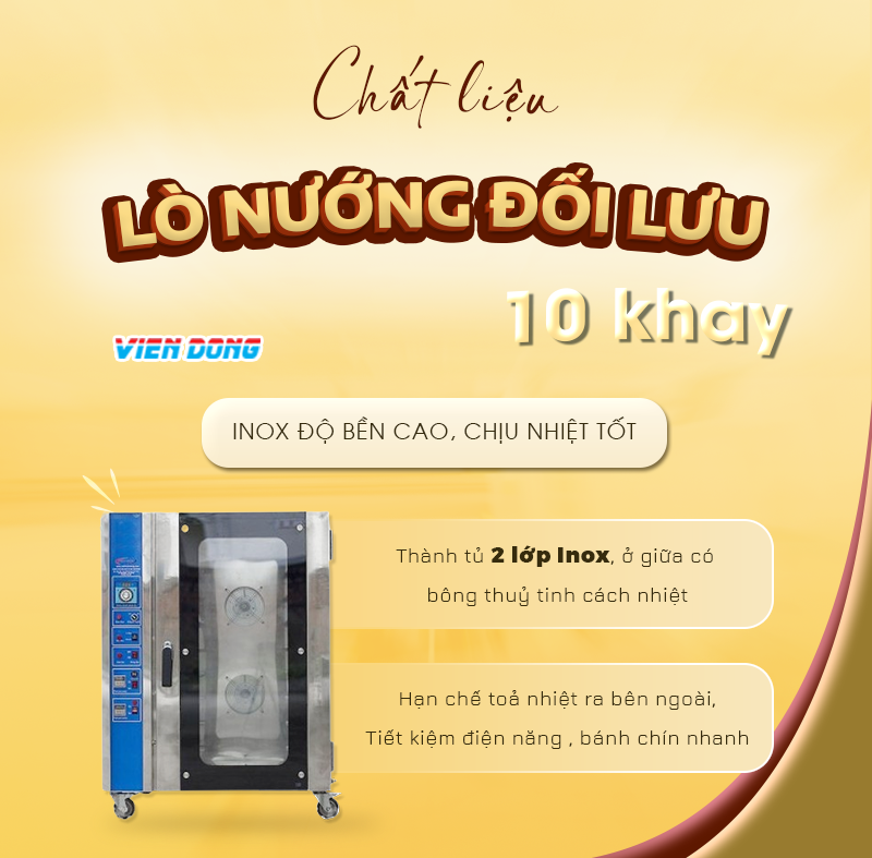 Lò nướng bánh mì đối lưu 10 khay Việt Nam